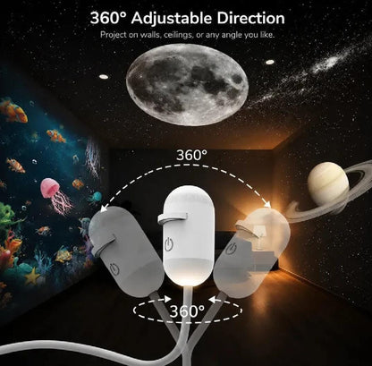 3-Lens Galaxy Star Projector Night Light | USB