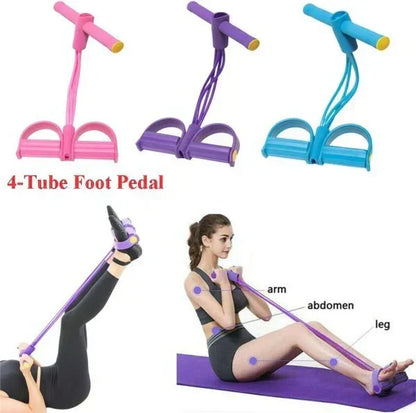 Pedal Resistance Band Tummy Trimmer - (Random Colors)